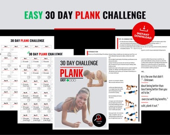 Printable 30 Day Plank Challenge – Home Fitness, Beginner Friendly (Instant Download)