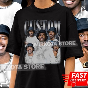 Custom Bootleg Rap Tee: Personalized Photo Vintage T-Shirt
