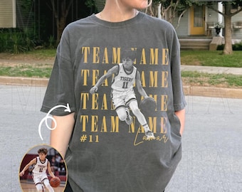 Custom Photo Basketball Shirt, Custom Team and Name Number T-Shirt, Custom Basketball jersey, Custom graphic tee, Vintage basketball shirt