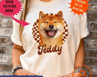 Custom Pet Photo T-shirt, Vintage Style Comfort Colors Shirt