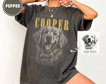 Custom Pet Photo And Name Shirt,Personalized Comfort Colors Pet Shirt,Customized Picture Dog Shirt,Dog Lover Gift,Cat Mom Gift,Pet Loss Gift
