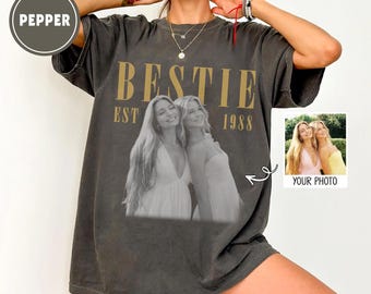 Personalised Bestie Shirt, Comfort Colors Custom Photo Best Friend Shirt, Friendship Gift, Birthday Gift for Friend, BFF Birthday Gift Idea