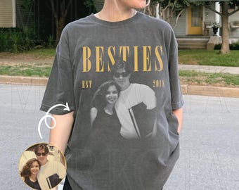 Personalised Bestie Shirt, Comfort Colors Custom Photo Best Friend Shirt, Friendship Gift, Birthday Gift for Friend, BFF Birthday Gift Idea