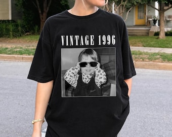 Personalised Vintage Photo And Year Shirt, Custom Picture Birthday Shirt, 30th Birthday Gift, 40th Birthday Gift, Retro 30th Birthday Shirt