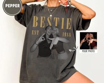 Personalised Bestie Shirt, Comfort Colors Custom Photo Best Friend Shirt, Friendship Gift, Birthday Gift for Friend, BFF Birthday Gift Idea
