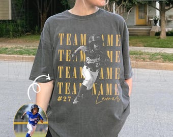 Custom Photo Baseball Shirt, Baseball Team Name Number T-Shirt, Custom logo shirt, Baseball Mom Shirt, custom graphic tee,custom photo shirt