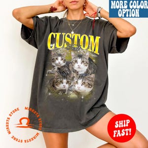 Comfort Colors Custom Pet Bootleg Shirt: Personalized Dog/Cat Photo