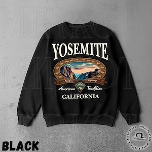 Retro Yosemite National Park Sweatshirt, Vintage 90s California Wildlife Graphic Crewneck, Nostalgia Hiking Old School Gift