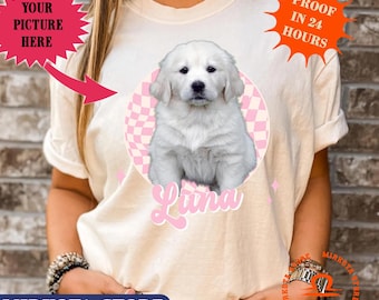 Custom Pet Photo T-shirt, Vintage Style Comfort Colors Shirt