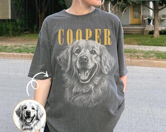 Custom Pet Photo And Name Shirt,Personalized Comfort Colors Pet Shirt,Customized Picture Dog Shirt,Dog Lover Gift,Cat Mom Gift,Pet Loss Gift