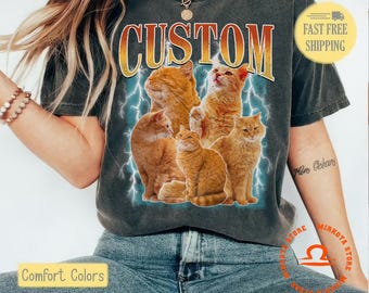 Komfort Farben Kundenspezifisches Haustier-T-Shirt: Bootleg Rap-Stil
