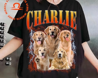 Custom Vintage Bootleg Pet Photo Shirt, Personalized Dog/Cat Portrait Tee
