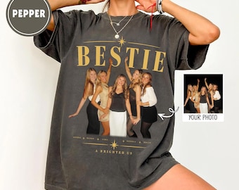 Personalised Bestie Shirt, Comfort Colors Custom Photo Best Friend Shirt, Friendship Gift, Birthday Gift for Friend, BFF Birthday Gift Idea