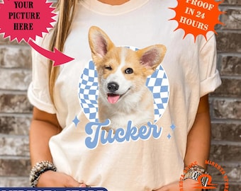 Custom Pet Photo T-Shirt, Personalized Dog Comfort Colors Shirt
