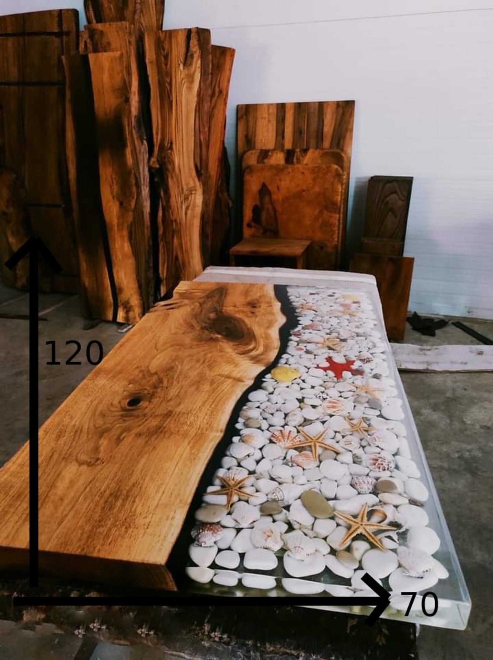 Epoxy Wooden Table Epoxy Coffee Wooden Table Live Edge Etsy