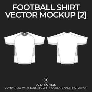 Football Fußball Trikot v2 Vektor Mockup Streetwear und Fashion Tech Pack Illustrator Technische Zeichnung Template Design - Digitale Datei