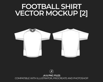 Football Soccer Jersey v2 Vector Mockup Streetwear and Fashion Tech Pack Illustrator Technical Drawing Template Design - Digital File