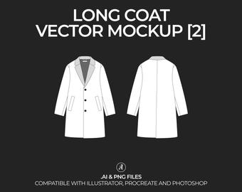 Long Coat Vector Mockup: Fashion Tech Pack (Digital File)