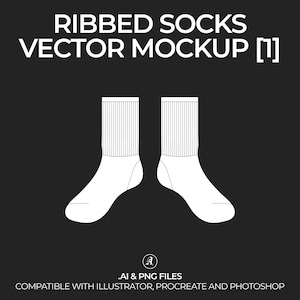 Streetwear Ribbed Socks Vector Mockup: Fashion Tech Pack (Digital File)