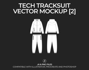 Tech Fleece Tracksuit Vector Mockup: Fashion Tech Pack (Digital File)
