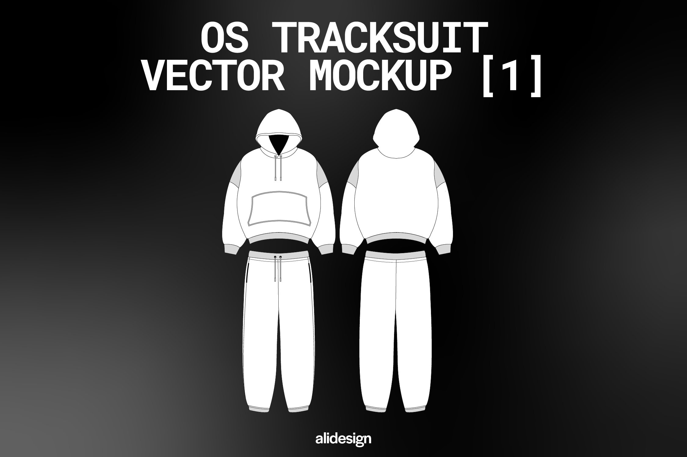 Streetwear Tracksuit Vector Mockup Streetwear and Fashion Tech Pack