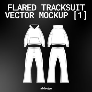 Streetwear Flared Tracksuit Vector Mockup Streetwear and Fashion Tech ...