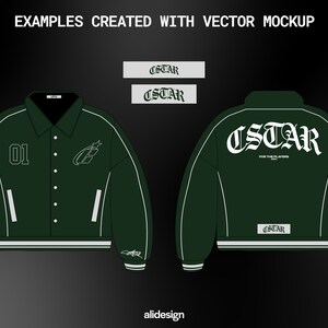 Streetwear Varsity Harrington Jacket Vector Mockup Streetwear and