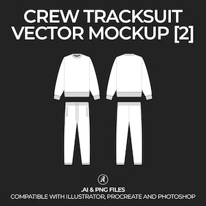 Streetwear Tracksuit Vector Mockup: Tech Pack Template (Digital File)