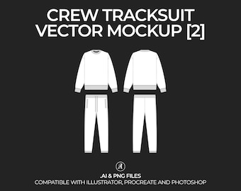 Streetwear Tracksuit Vector Mockup: Tech Pack Template (Digital File)