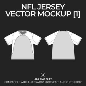 American NFL Style Football Jersey Vector Mockup Streetwear and Fashion Tech Pack Illustrator Tech Drawing Template Design - Digital File