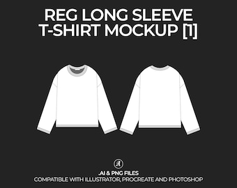 Oversized T Shirt Vector Mockup Streetwear and Fashion Tech Pack Illustrator Technical Drawing Template Design - Digital File