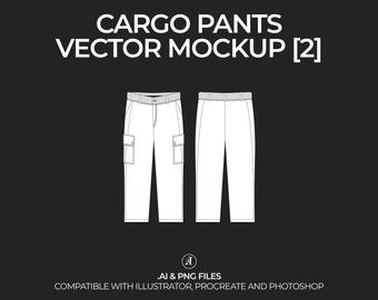 Cargo Trouser Pants Vector Mockup: Fashion Tech Pack (Digital File)