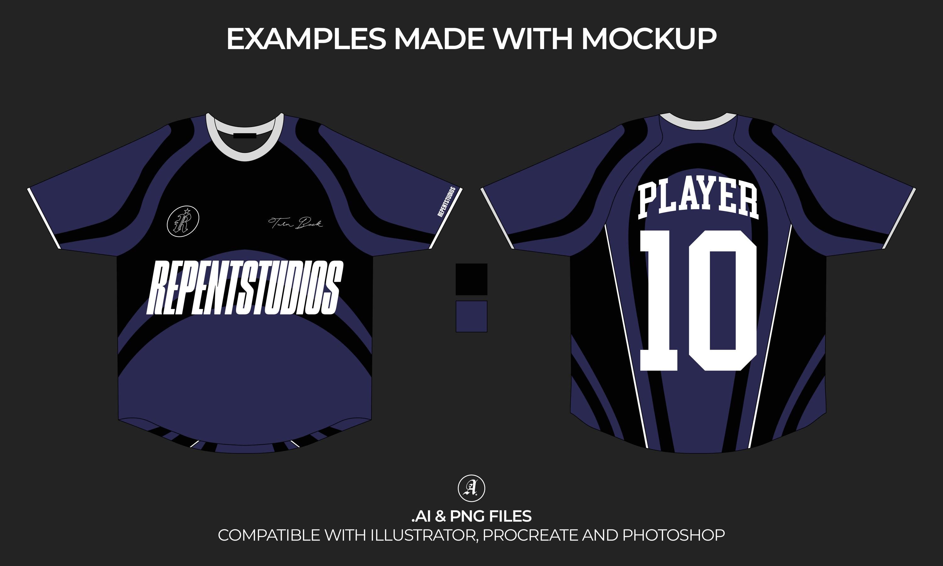 Retro Football Shirt Mockup: Streetwear Tech Pack (digital File