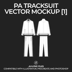 Streetwear Tracksuit Vector Mockup: Fashion Tech Pack (Digital File)