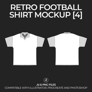 Retro Football Soccer Jersey v4 Vector Mockup Streetwear and Fashion Tech Pack Illustrator Technical Drawing Template Design - Digital File