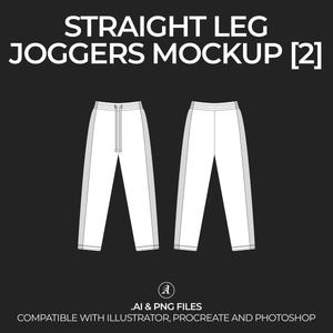 Straight Leg Joggers Mockup: Streetwear Tech Pack (Digital File)