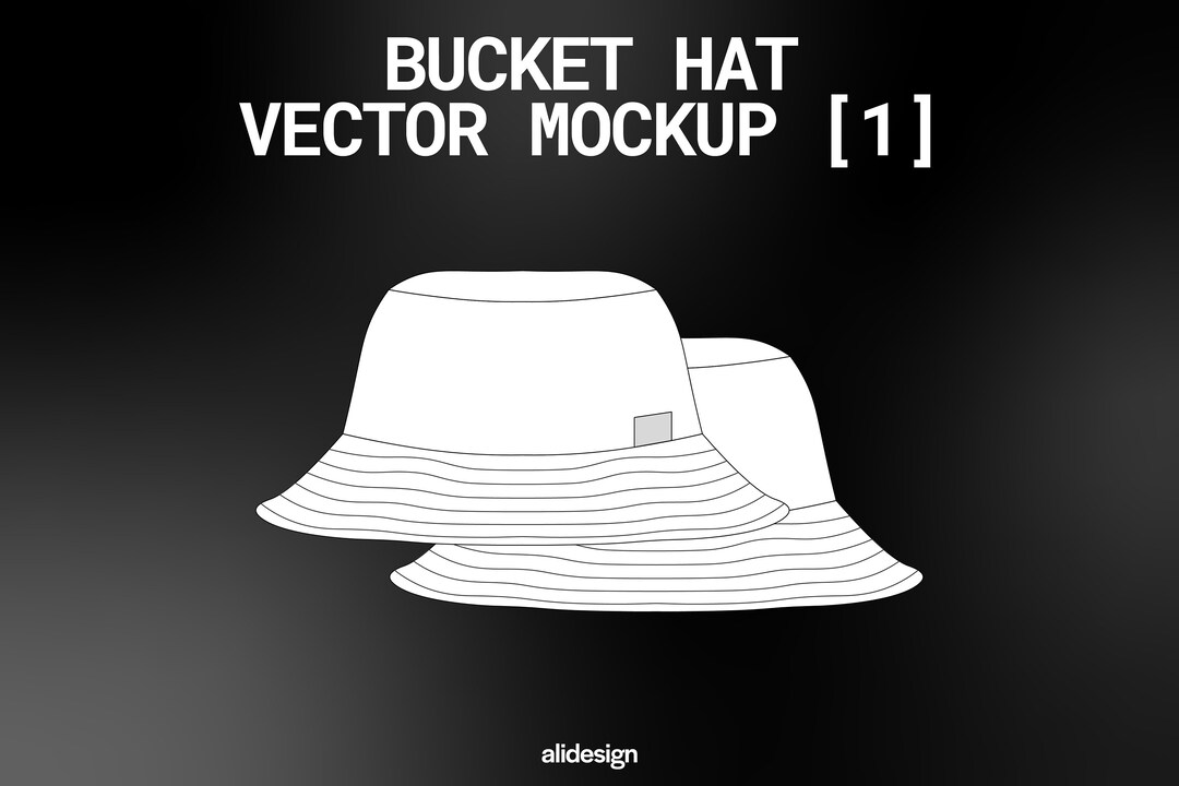 Bucket Hat Vector Mockup: Streetwear Fashion Tech Pack (digital