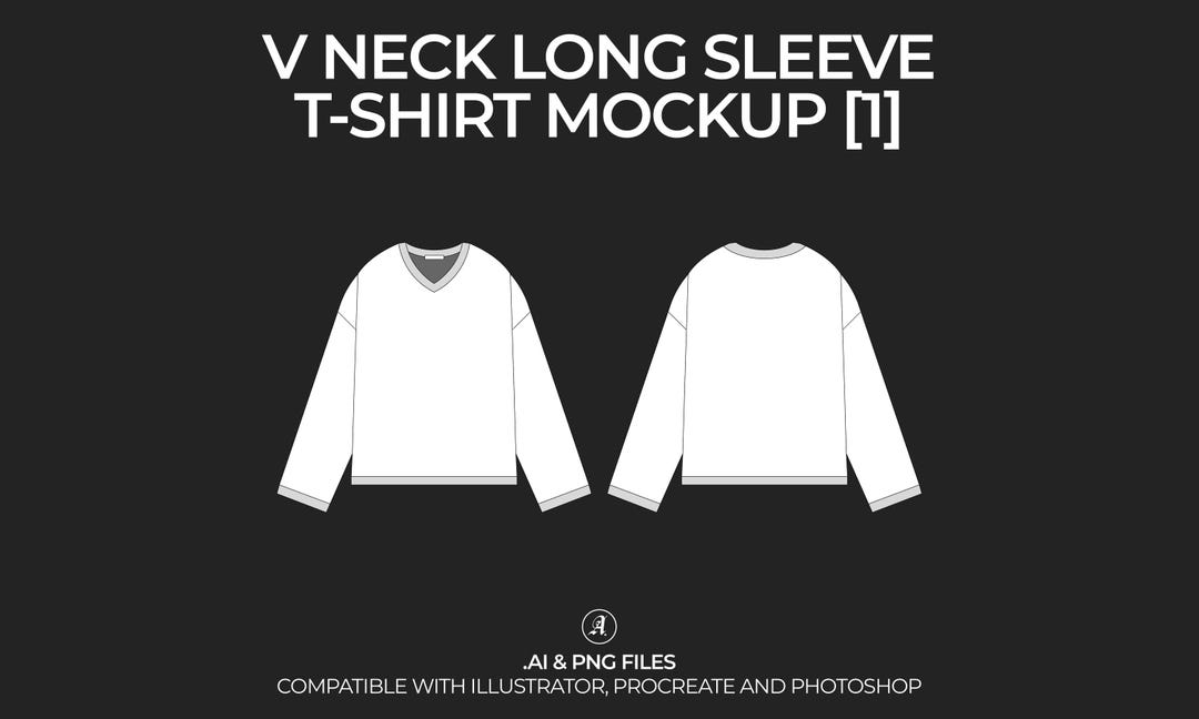 Vector Template Black V Neck T Shirts Front And Back Black V-Neck