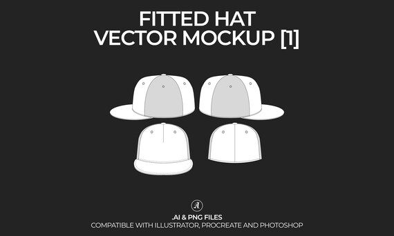 Fitted Hat Cap Vector Mockup Streetwear and Fashion Tech Fitted Hat Cap Vector Mockup Streetwear and Fashion Tech