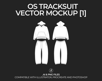 Oversized T Shirt Vector Mockup Streetwear and Fashion Tech Pack Illustrator Technical Drawing Template Design - Digital File