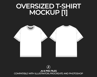 Oversized T-Shirt Vector Mockup – Fashion Tech Pack (Digital File)