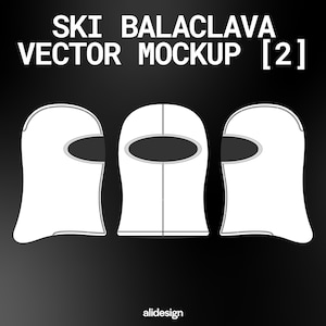 Mockup vettoriale di passamontagna streetwear: pacchetto tecnologico di moda (file digitale)