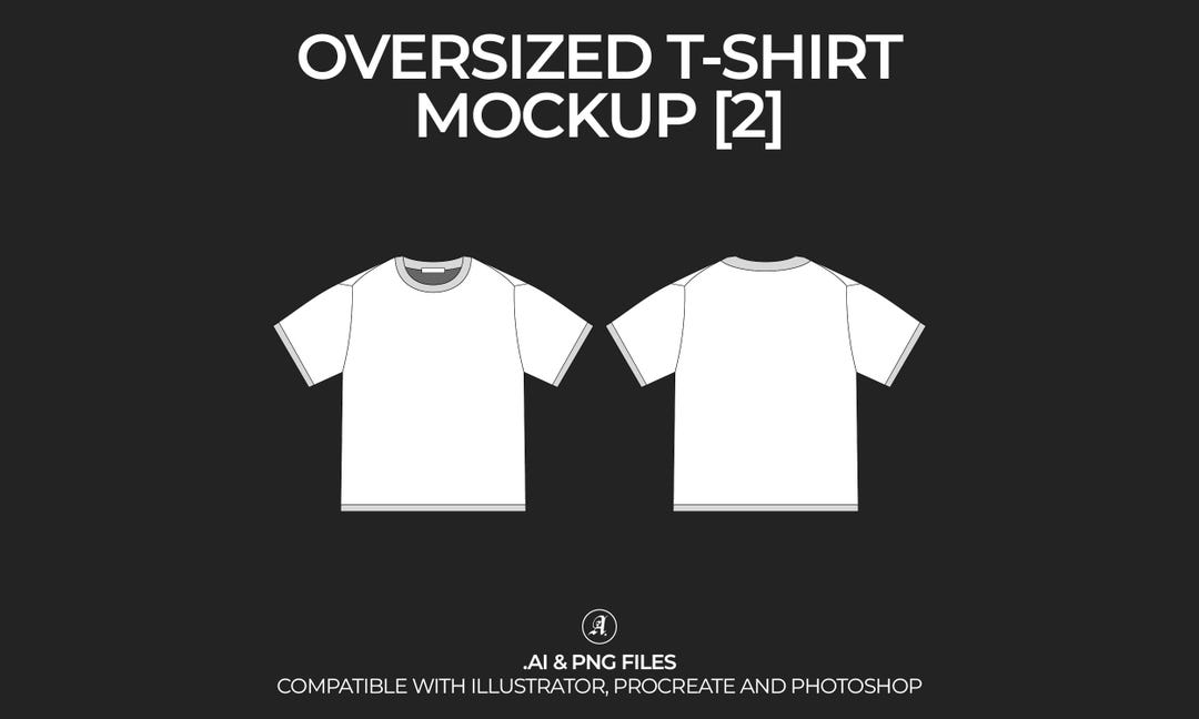 Oversized T Shirt Vector Mockup Streetwear and Fashion Tech Pack