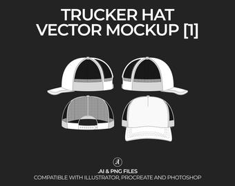 Trucker Hat Vector Mockup: Streetwear Tech Pack (Digital File)