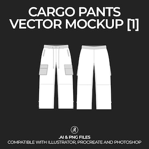 Cargo Pants Vector Mockup: Streetwear Tech Pack (Digital File)