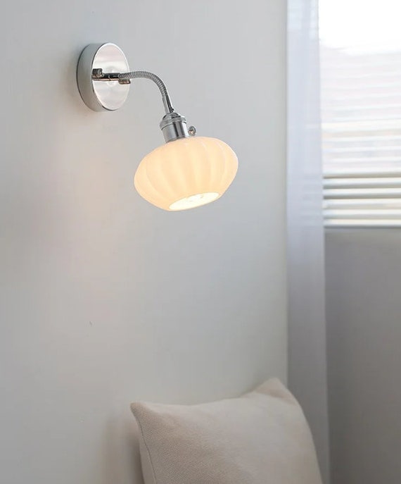 Ceramic Wall Lamp/ Pull chain Plug-In wall lamp/ Kids' room lamp/ Nordic Macaroon/Bedside Wall sconce/ Wall Light Fixture