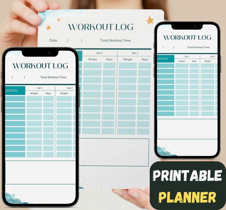 Fitness Journey Workout Log | Track Progress Achievements | Exercise ...