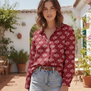 100% Cotton Shirt for Women- Natural Fabric Comfortable Casual Shirt
