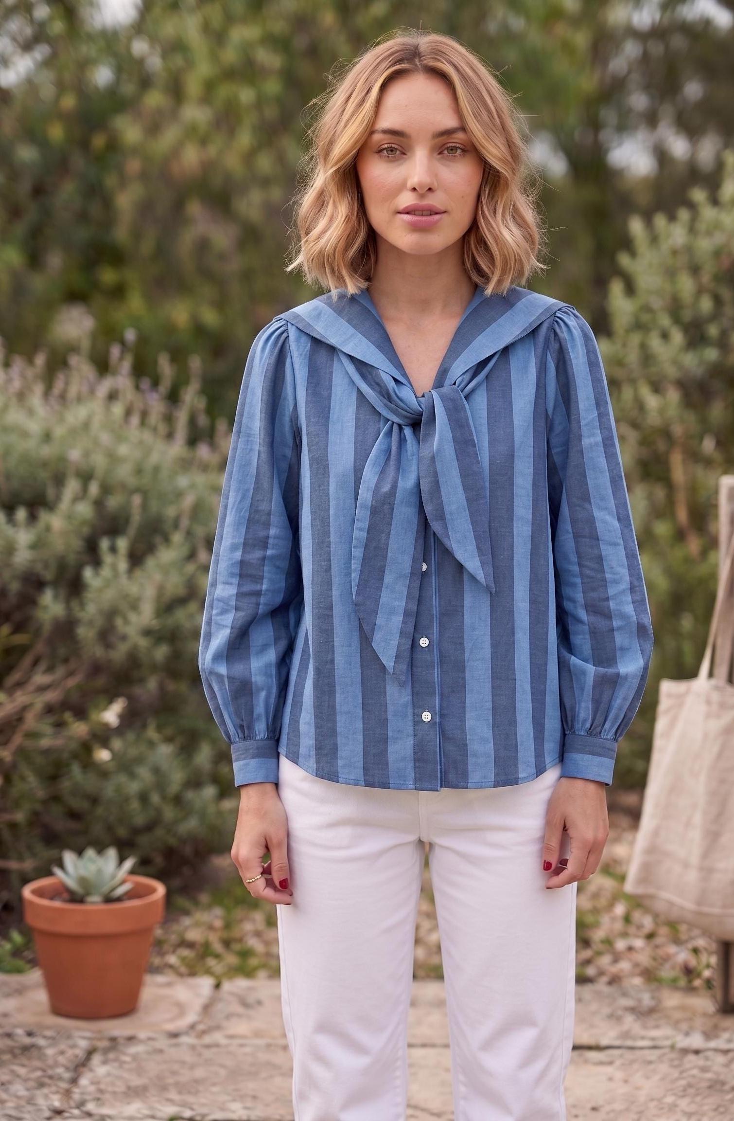 Sailor Tie Blouse - Etsy