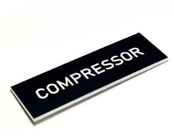Engraved Plastic Labels - Black with White Text